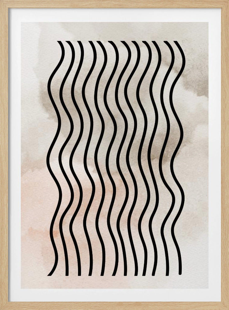 Gebogen ritmelijnen | Poster
