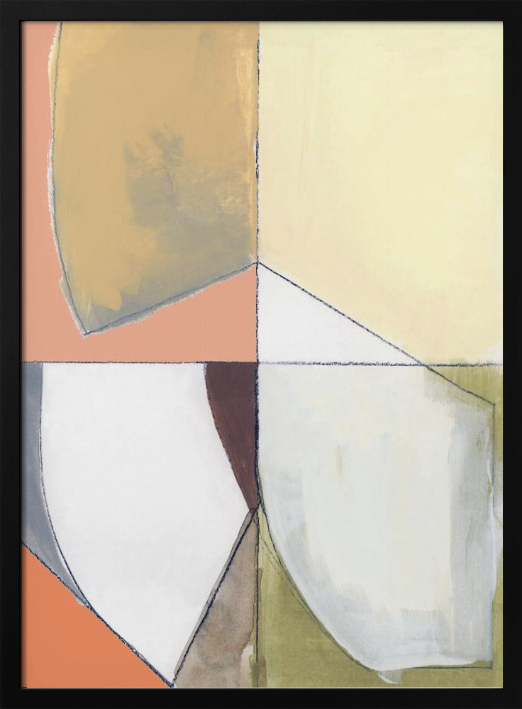 Stofroze Geel Abstract No1 Kunstdruk | Poster