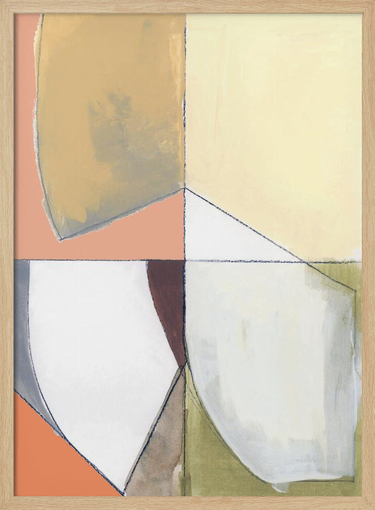 Stofroze Geel Abstract No1 Kunstdruk | Poster