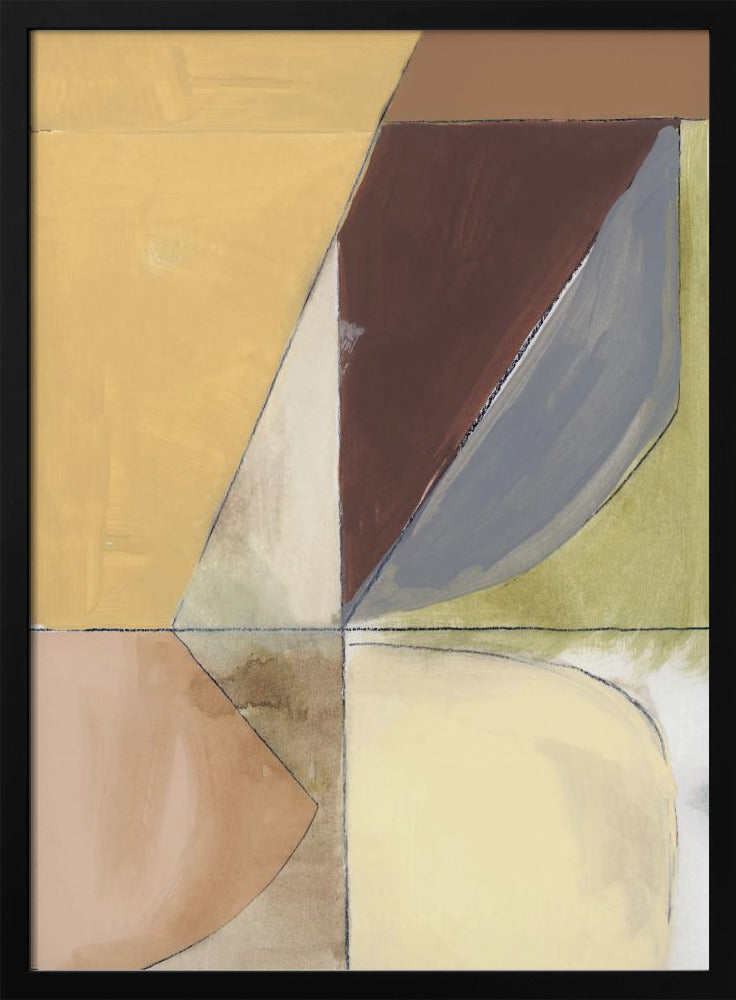 Stofroze Geel Abstract No2 Kunstdruk | Poster