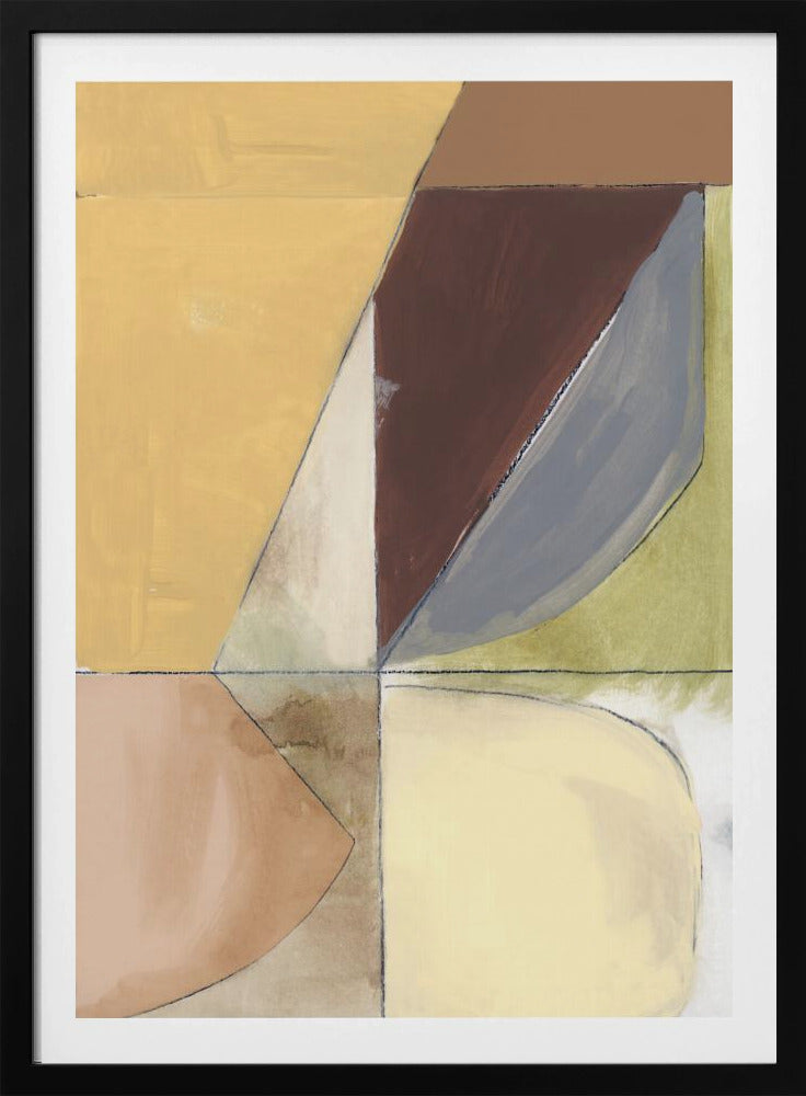 Stofroze Geel Abstract No2 Kunstdruk | Poster