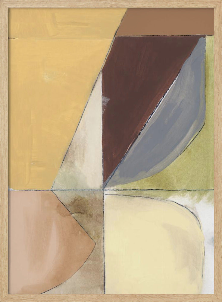 Stofroze Geel Abstract No2 Kunstdruk | Poster
