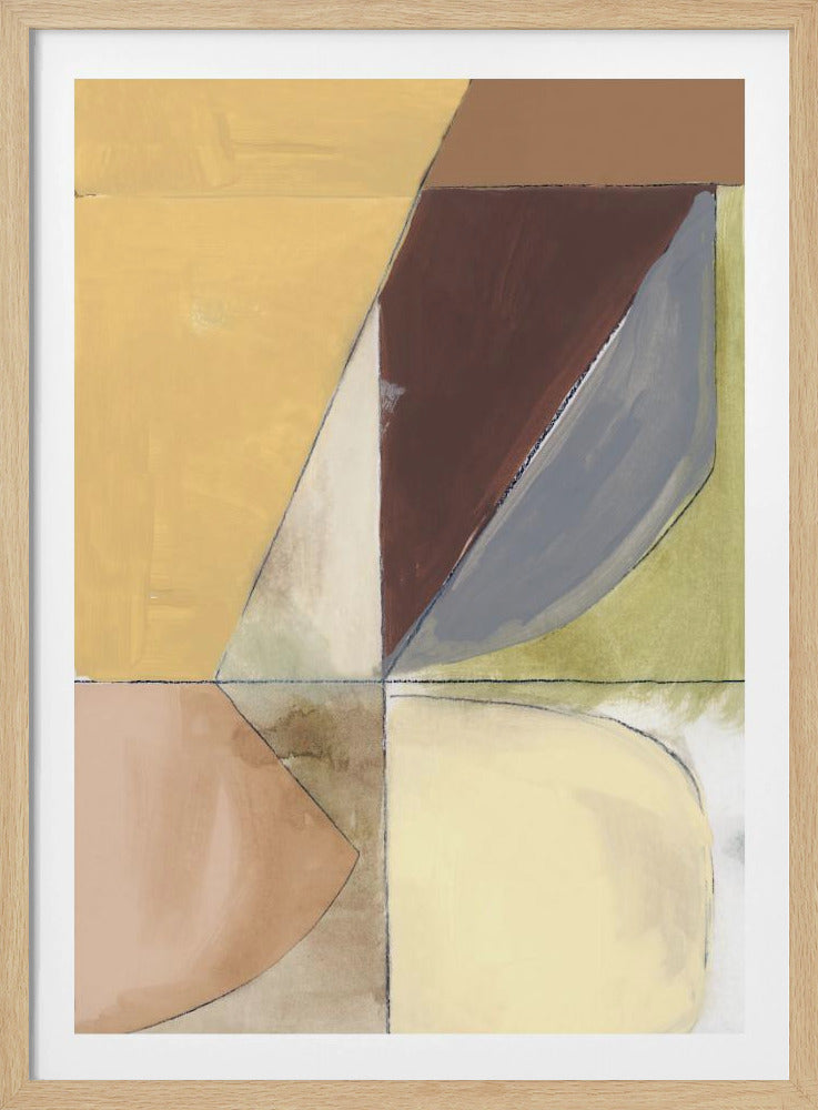 Stofroze Geel Abstract No2 Kunstdruk | Poster