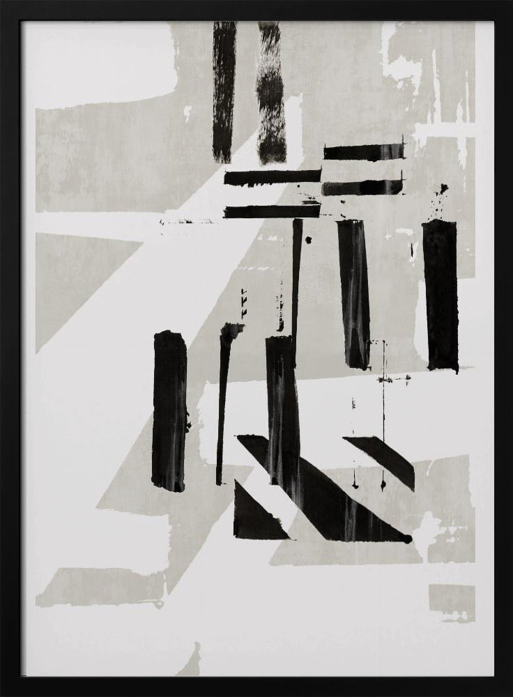 Grijs & Zwarte Kunstdruk Nr. 1 | Poster