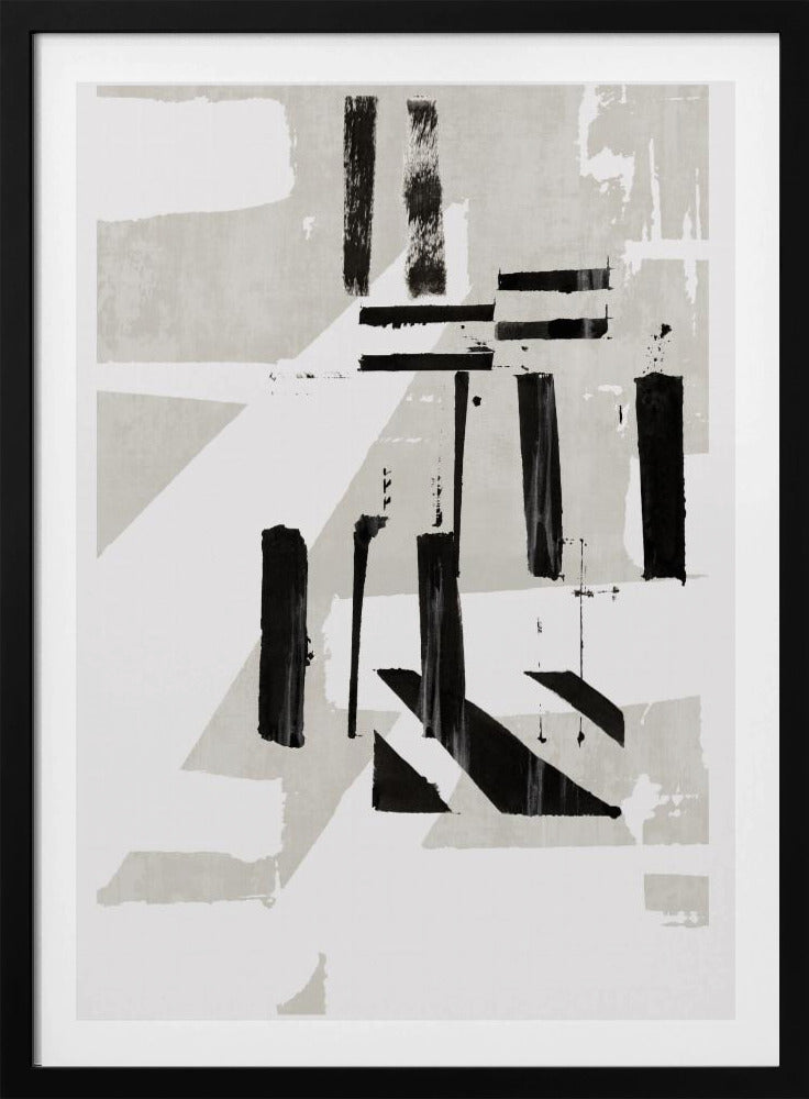 Grijs & Zwarte Kunstdruk Nr. 1 | Poster