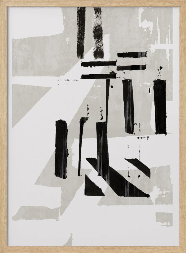 Grijs & Zwarte Kunstdruk Nr. 1 | Poster