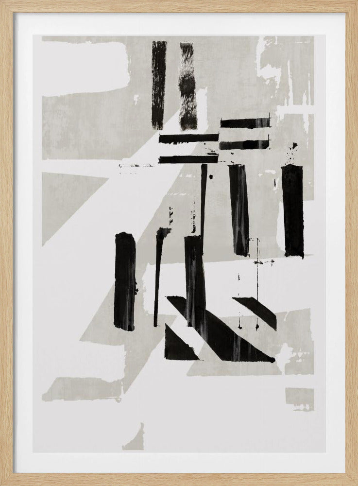 Grijs & Zwarte Kunstdruk Nr. 1 | Poster
