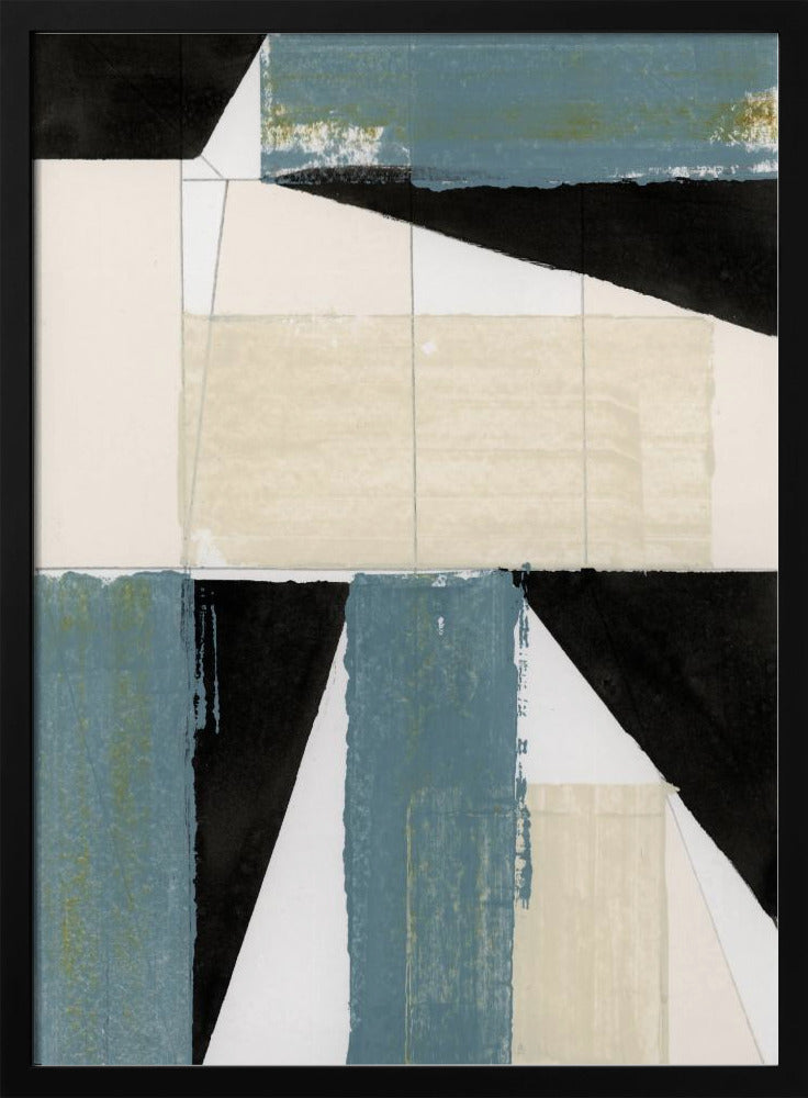 Abstracte blauwe vormen nr. 2 print | poster