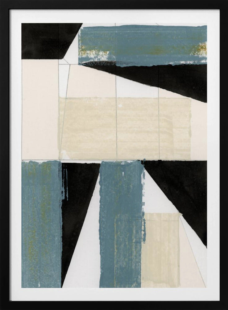 Abstracte blauwe vormen nr. 2 print | poster