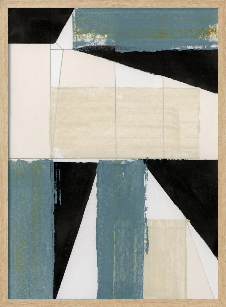Abstracte blauwe vormen nr. 2 print | poster