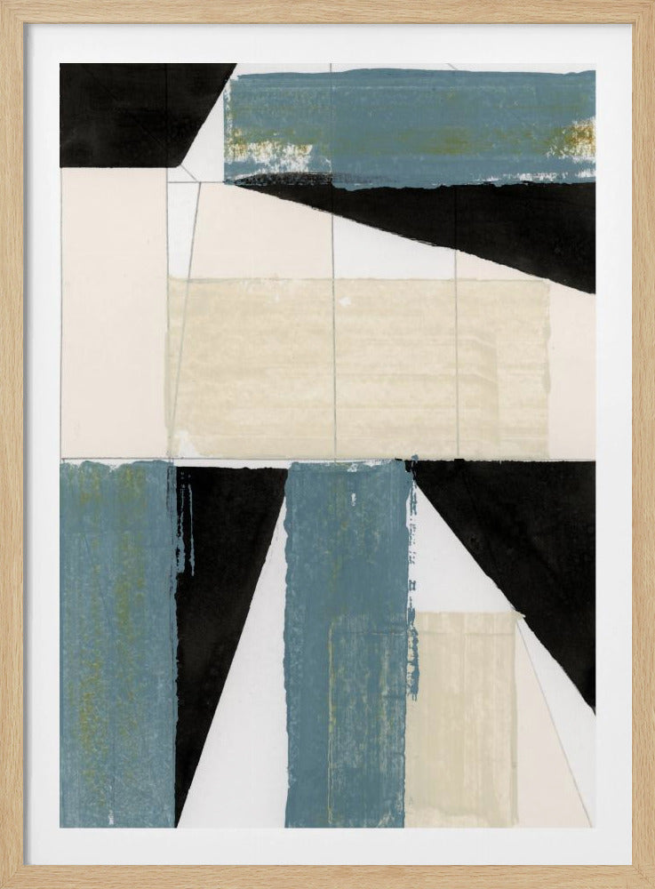 Abstracte blauwe vormen nr. 2 print | poster