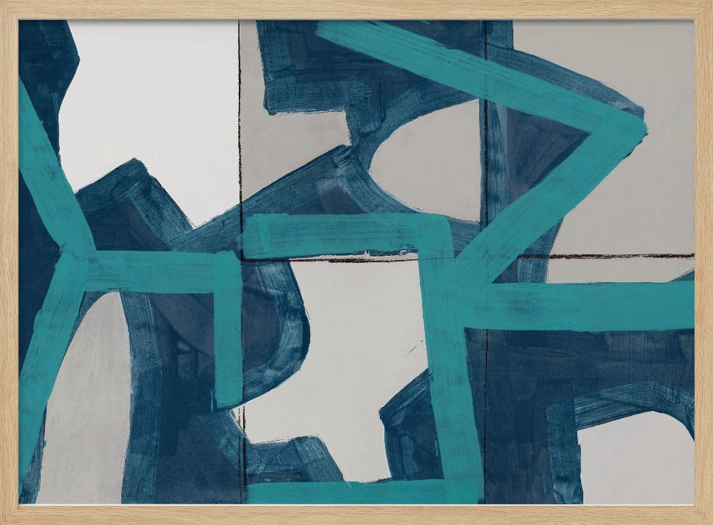 Metrisch blauw abstract kunstdruk | Poster