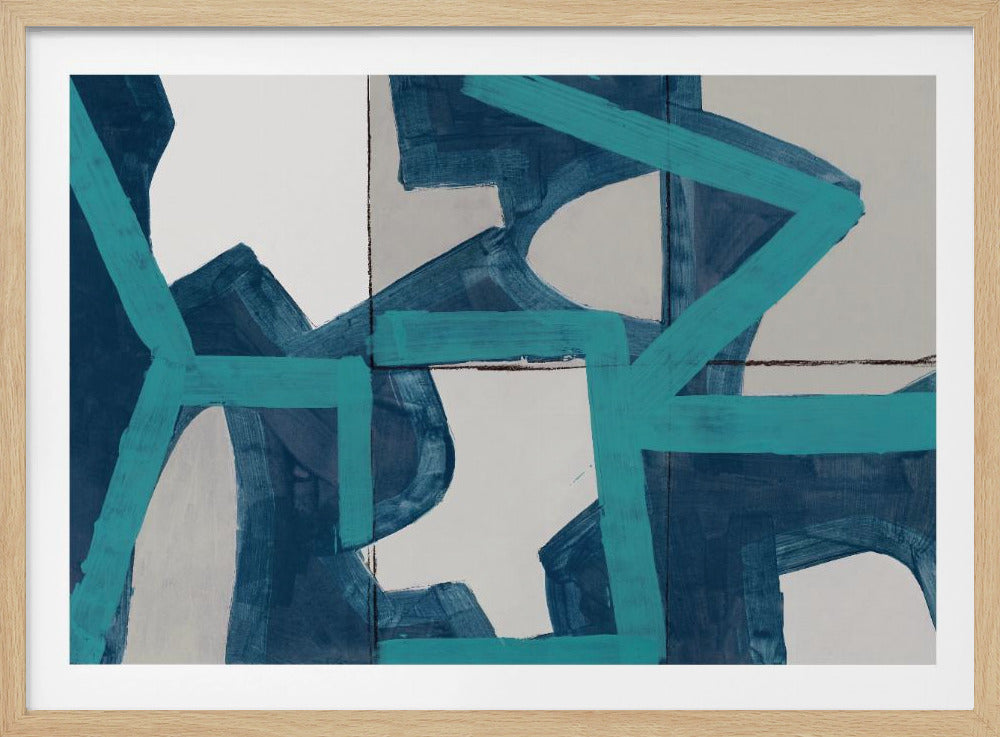 Metrisch blauw abstract kunstdruk | Poster