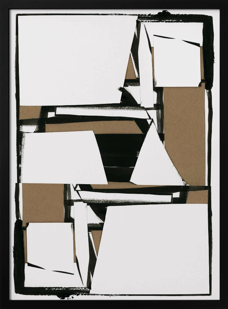 Zwart en bruin abstracte kunstdruk | Poster