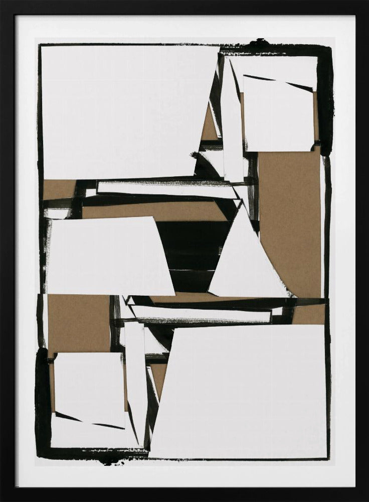 Zwart en bruin abstracte kunstdruk | Poster