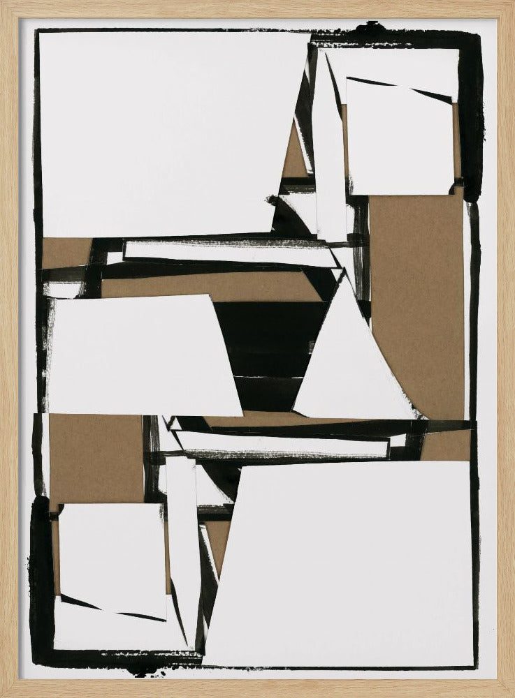 Zwart en bruin abstracte kunstdruk | Poster