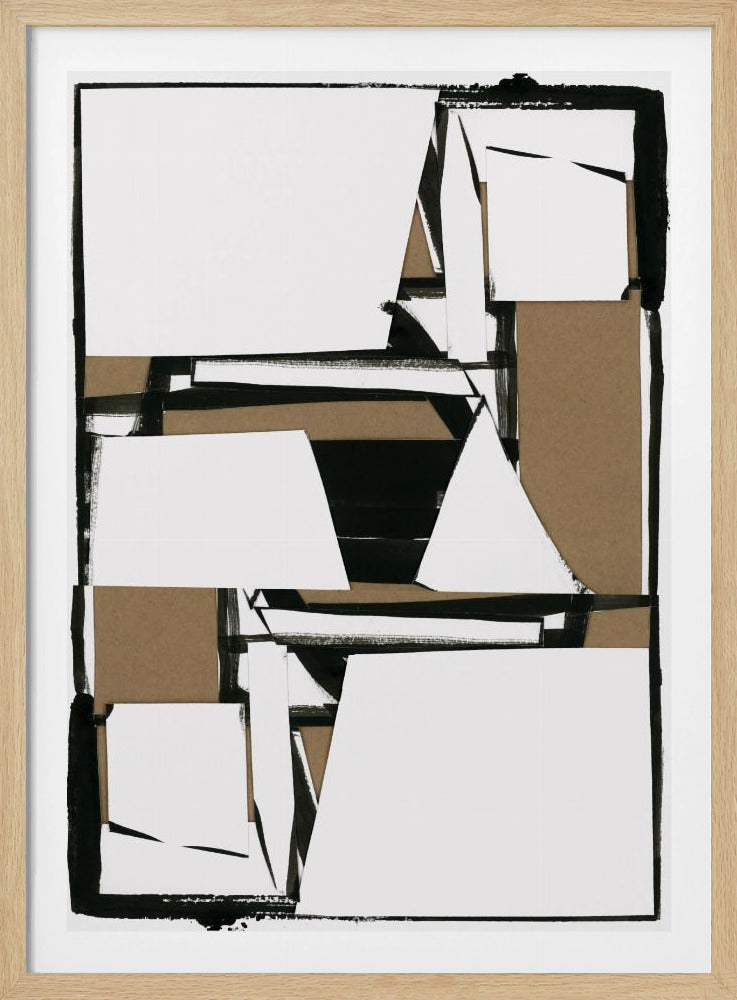 Zwart en bruin abstracte kunstdruk | Poster
