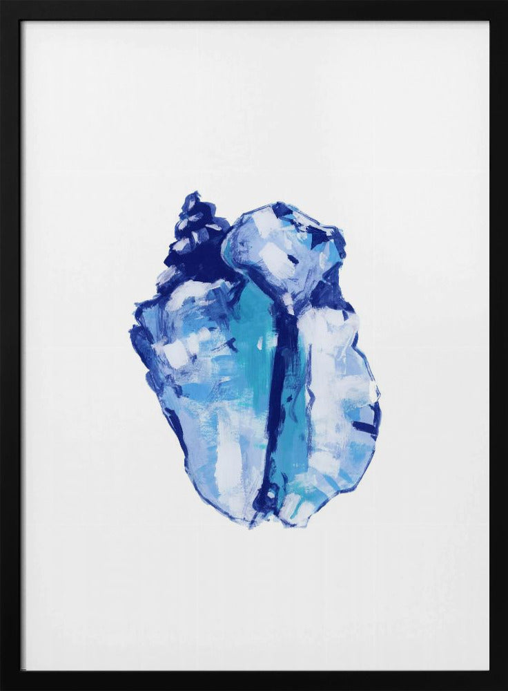 Blauwe schelp op witte achtergrond nr. 1 | Poster