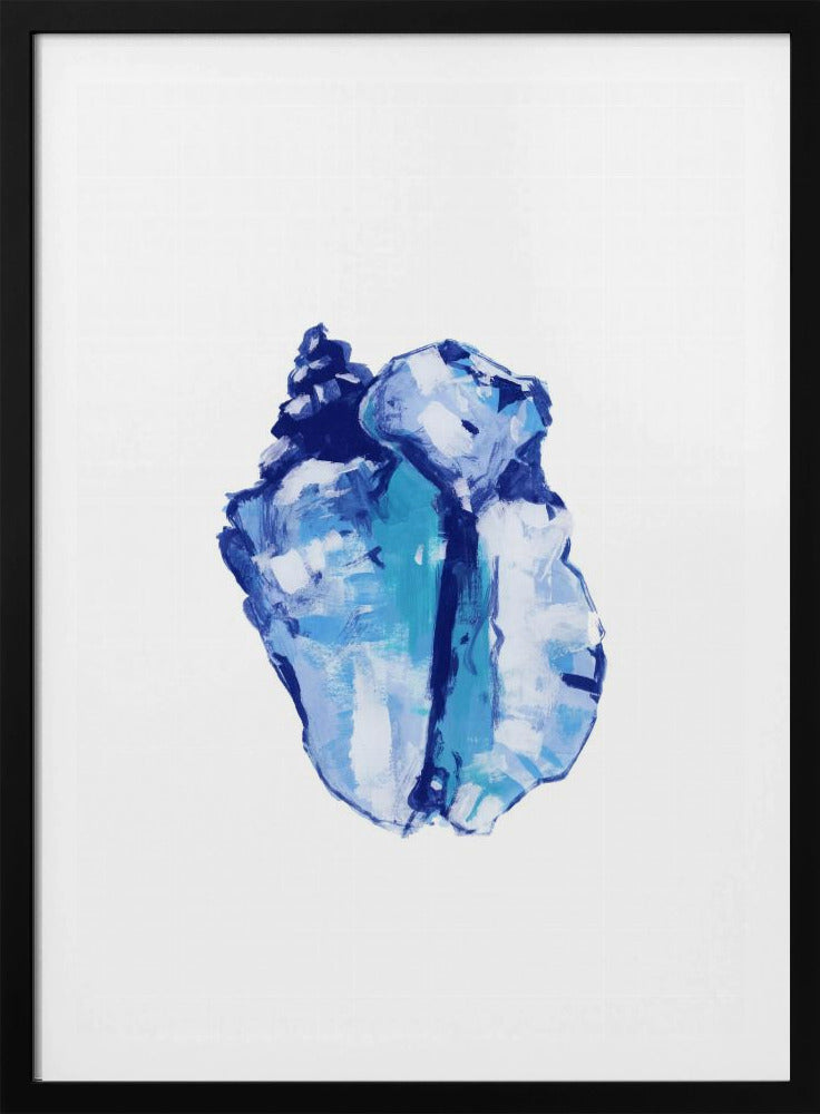 Blauwe schelp op witte achtergrond nr. 1 | Poster