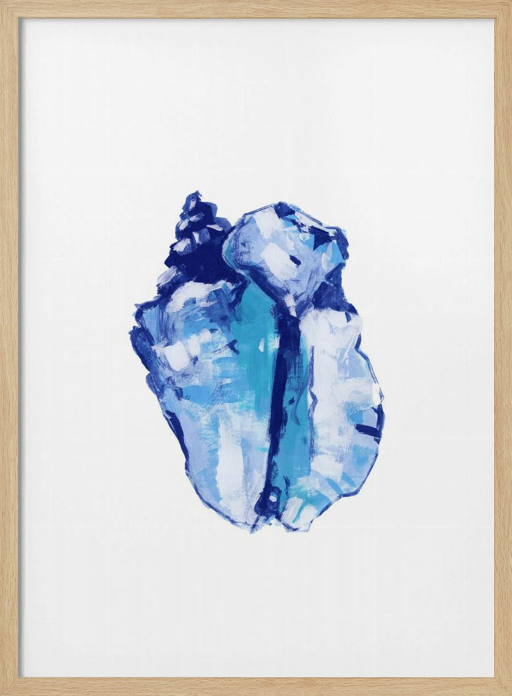 Blauwe schelp op witte achtergrond nr. 1 | Poster