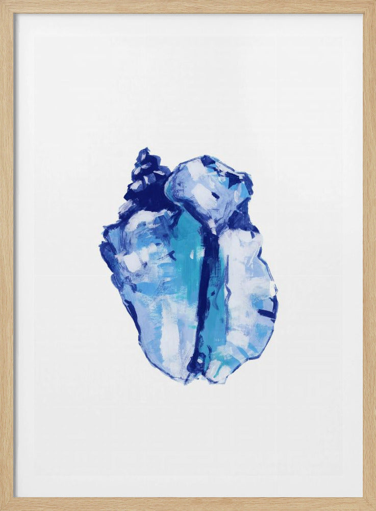 Blauwe schelp op witte achtergrond nr. 1 | Poster