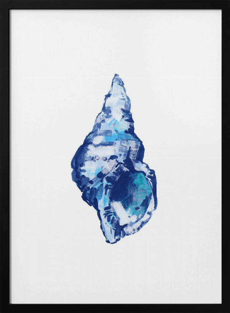 Blauwe schelp op witte achtergrond nr. 2 | Poster