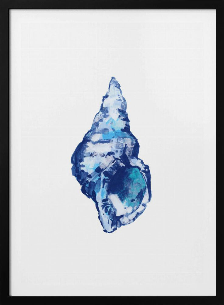 Blauwe schelp op witte achtergrond nr. 2 | Poster