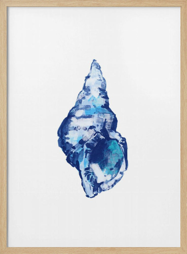 Blauwe schelp op witte achtergrond nr. 2 | Poster