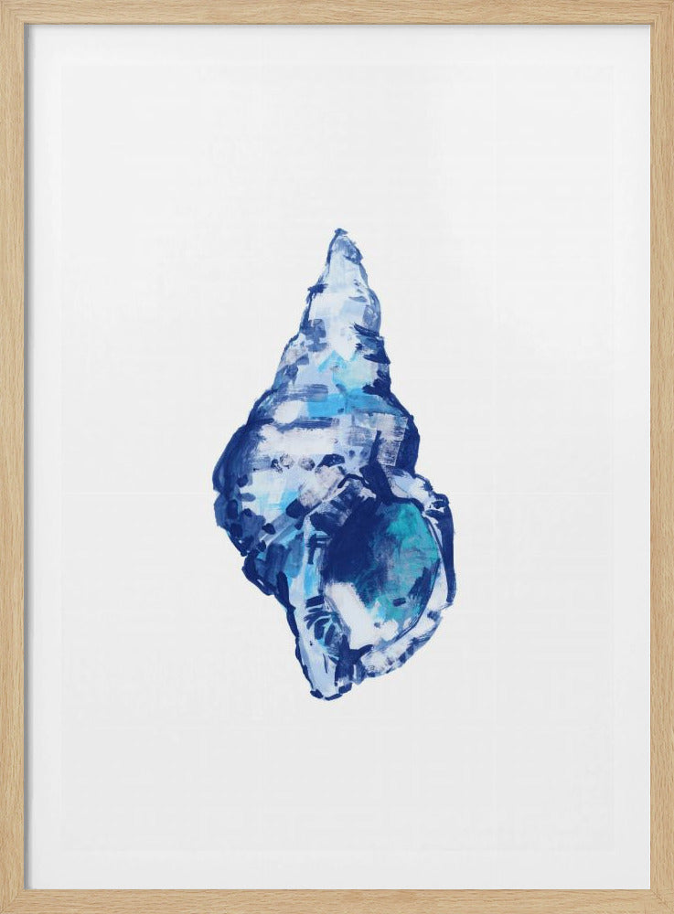 Blauwe schelp op witte achtergrond nr. 2 | Poster