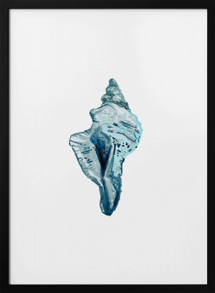 Blauwe schelp op witte achtergrond nr. 4 | Poster