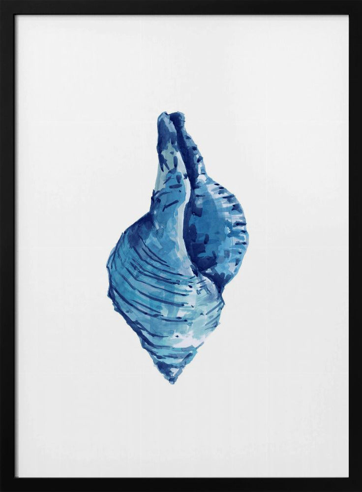 Blauwe schelp op witte achtergrond nr. 3 | Poster