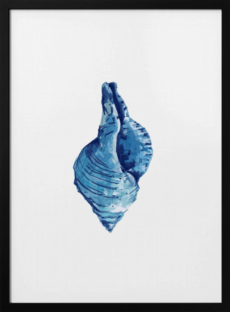 Blauwe schelp op witte achtergrond nr. 3 | Poster