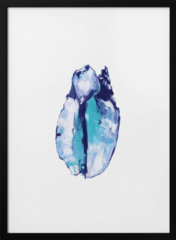 Blauwe schelp op witte achtergrond nr. 5 | Poster