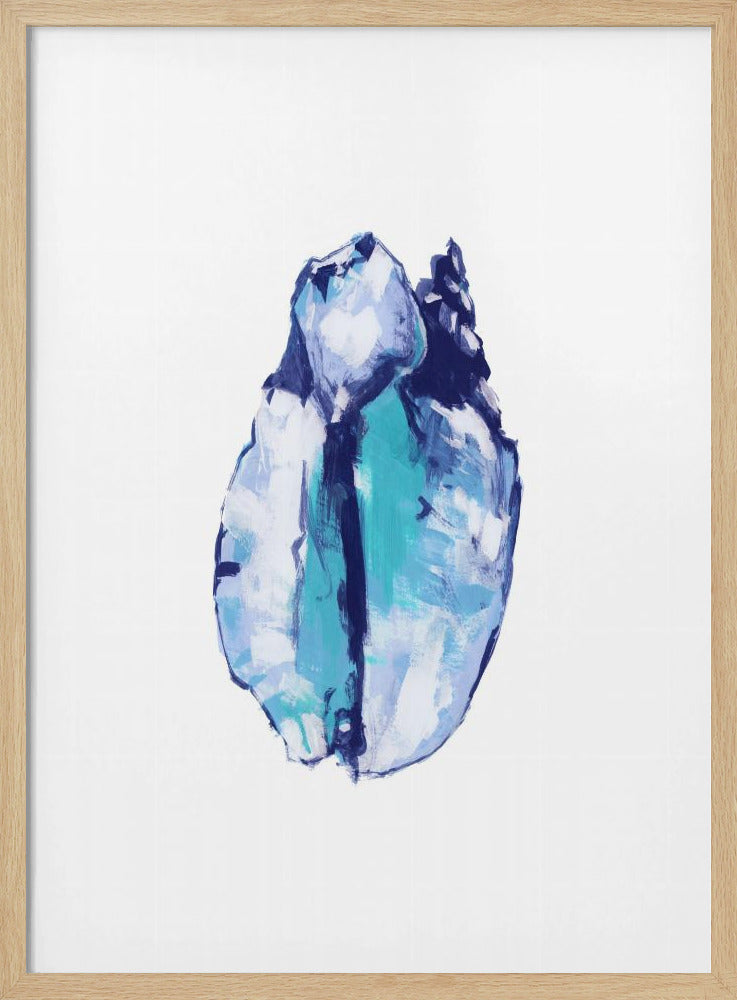 Blauwe schelp op witte achtergrond nr. 5 | Poster