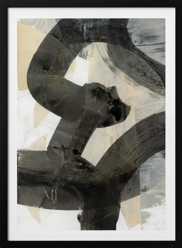Abstract Gehamerd Zwart Neutraal 1 | Poster