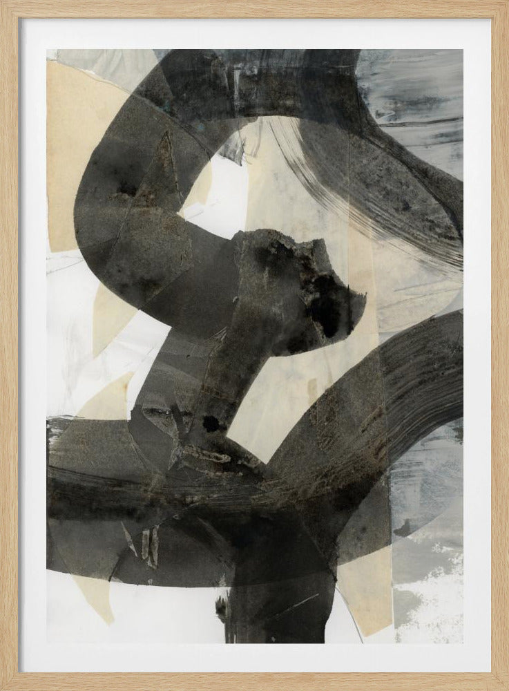 Abstract Gehamerd Zwart Neutraal 1 | Poster