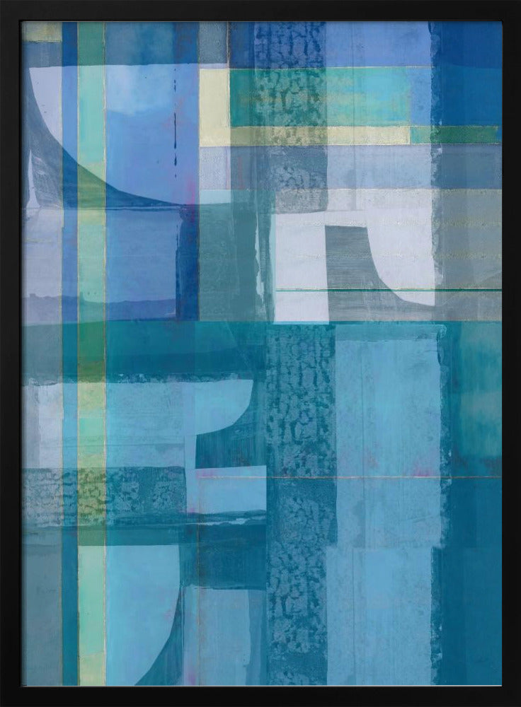Abstracte tinten blauw en neutraal 4jpg | Poster