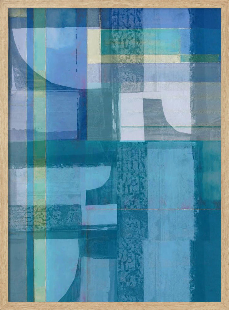 Abstracte tinten blauw en neutraal 4jpg | Poster