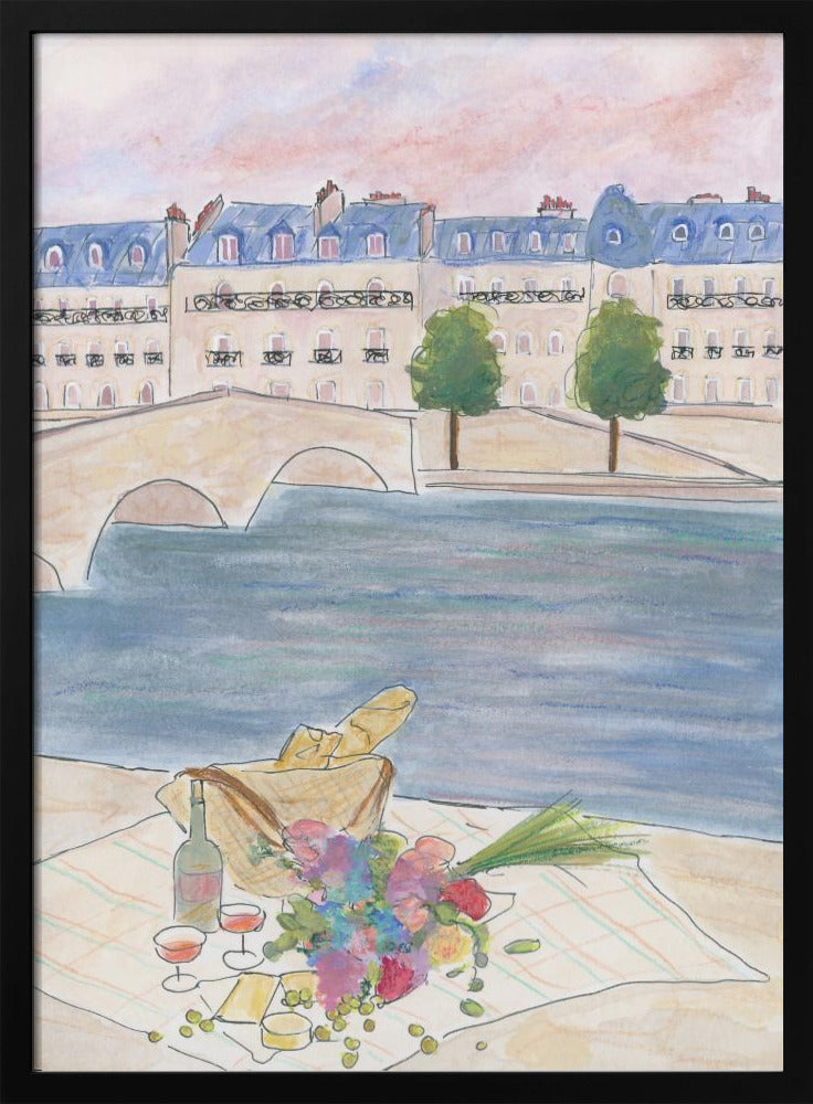 Parijse picknick aan de Seine | Poster