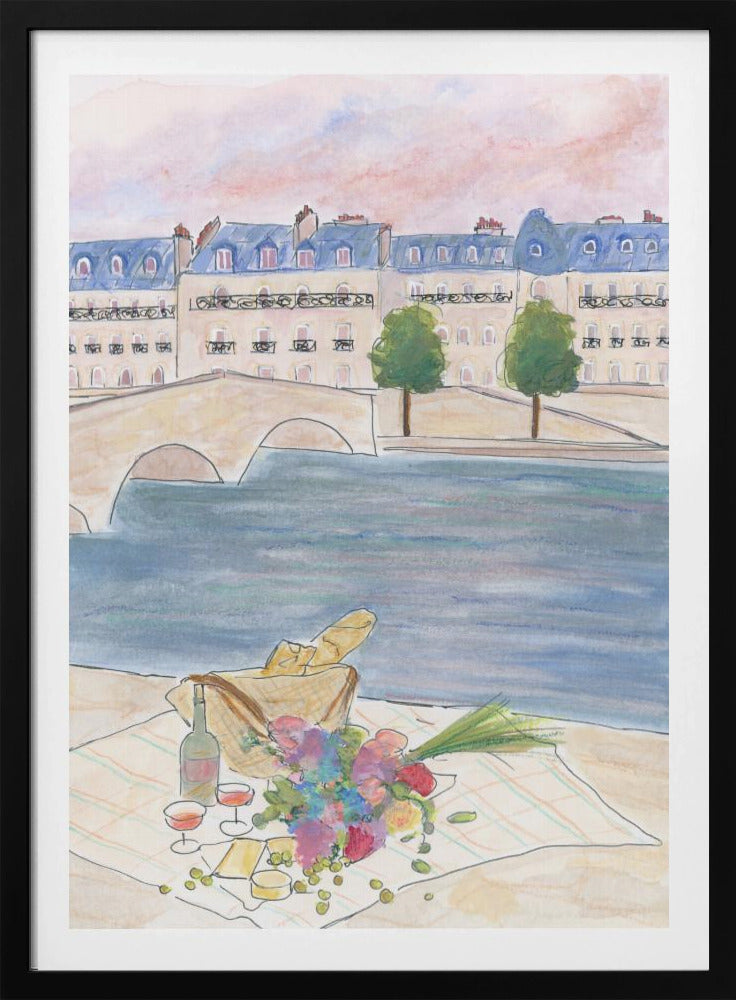 Parijse picknick aan de Seine | Poster