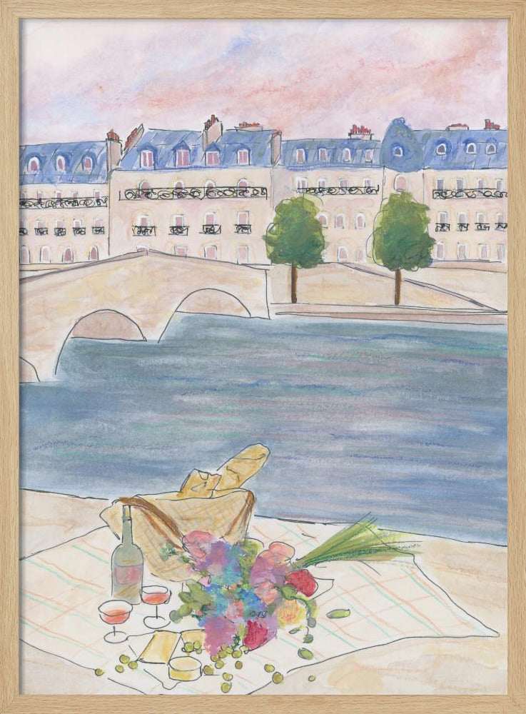 Parijse picknick aan de Seine | Poster