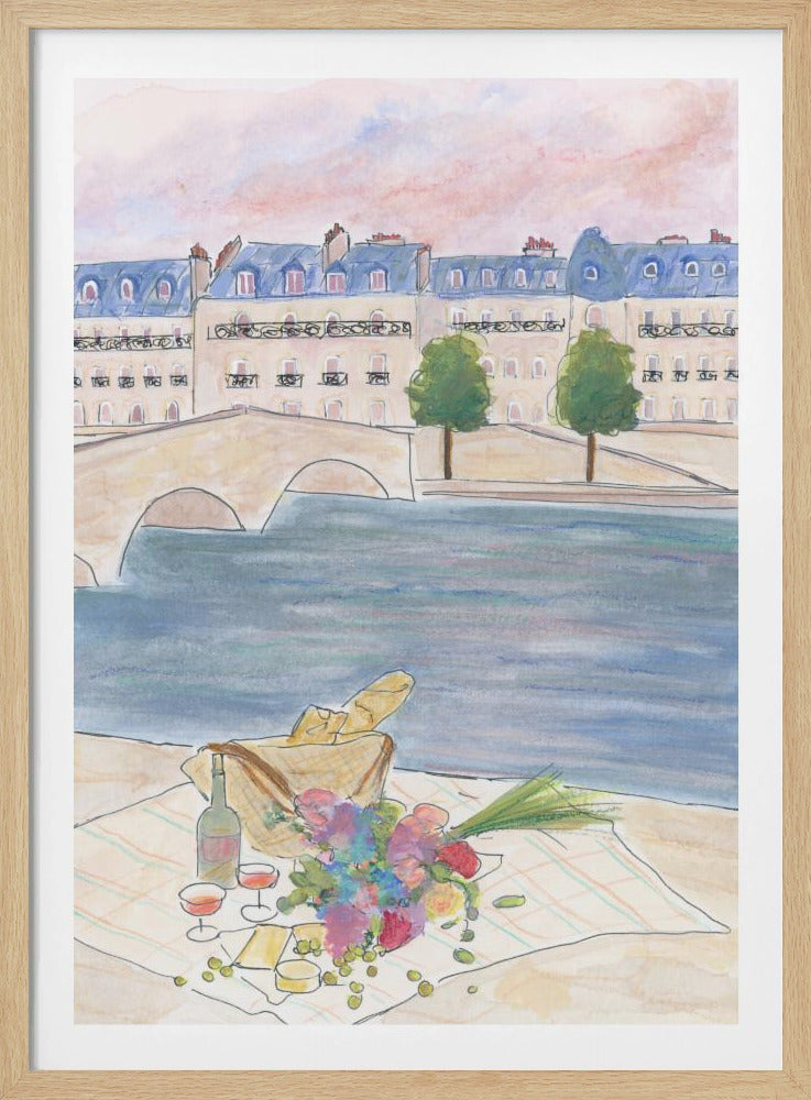 Parijse picknick aan de Seine | Poster