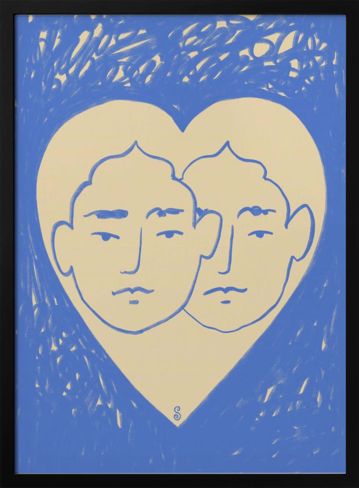 Twee abstracte gezichten | Poster