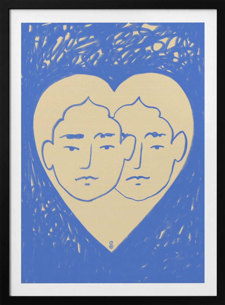 Twee abstracte gezichten | Poster