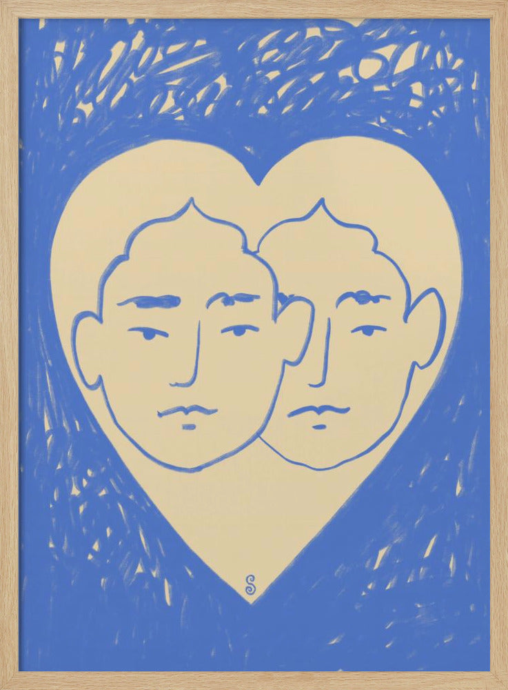 Twee abstracte gezichten | Poster
