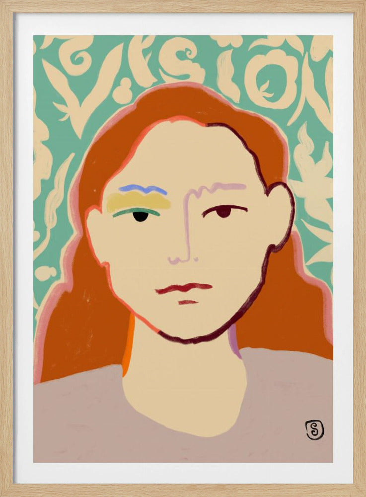 Gestileerd gezicht met aardse tinten | Poster