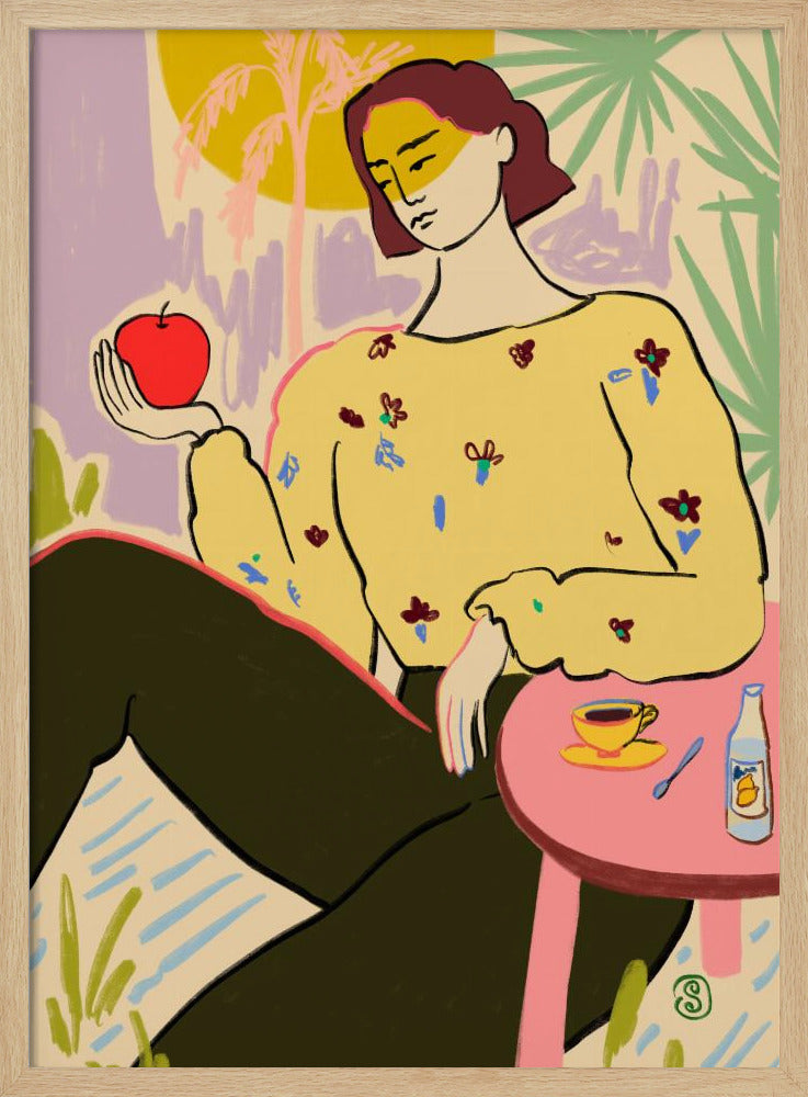 Vrouw met appel | Poster