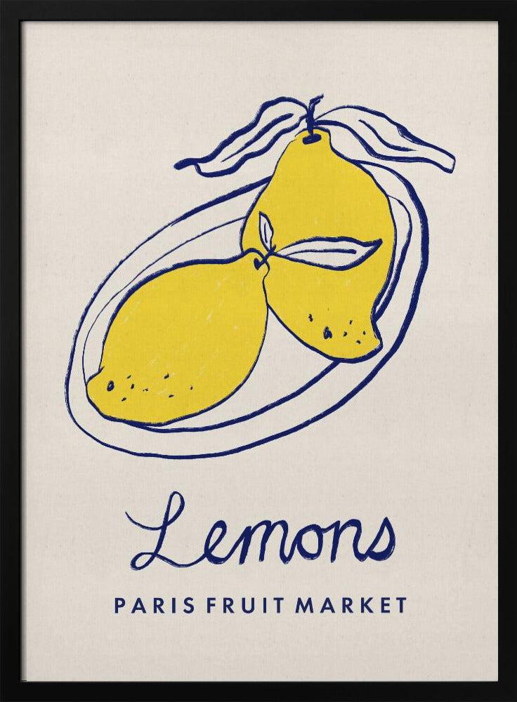 Eetkunst - Citroenen op de Parijse fruitmarkt | Poster