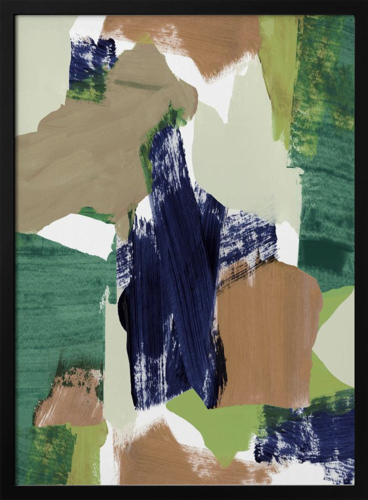 Abstract Blauw Groen Beige Nr. 2 | Poster