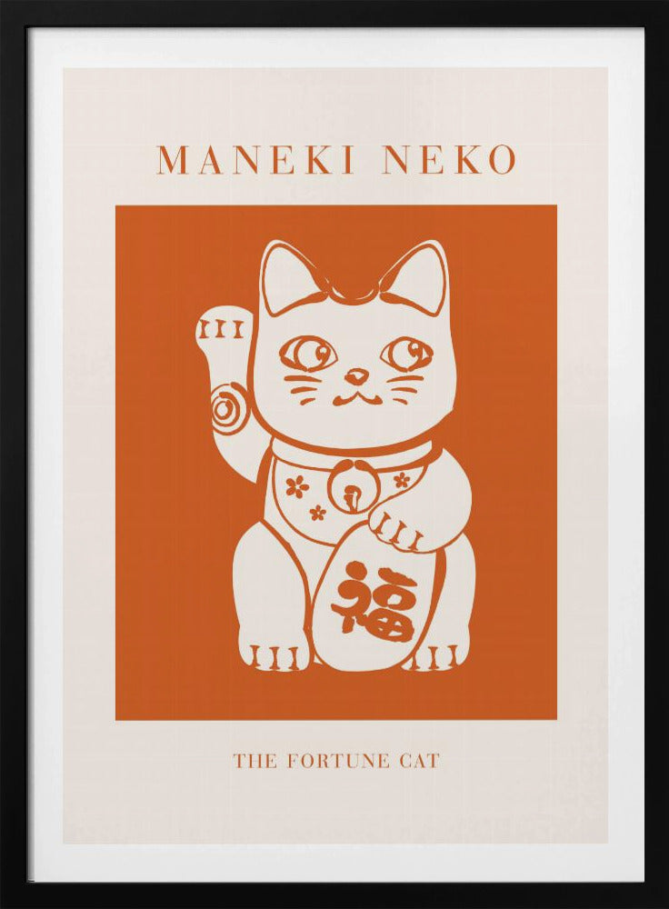 Maneki-neko Kat Oranje | Poster
